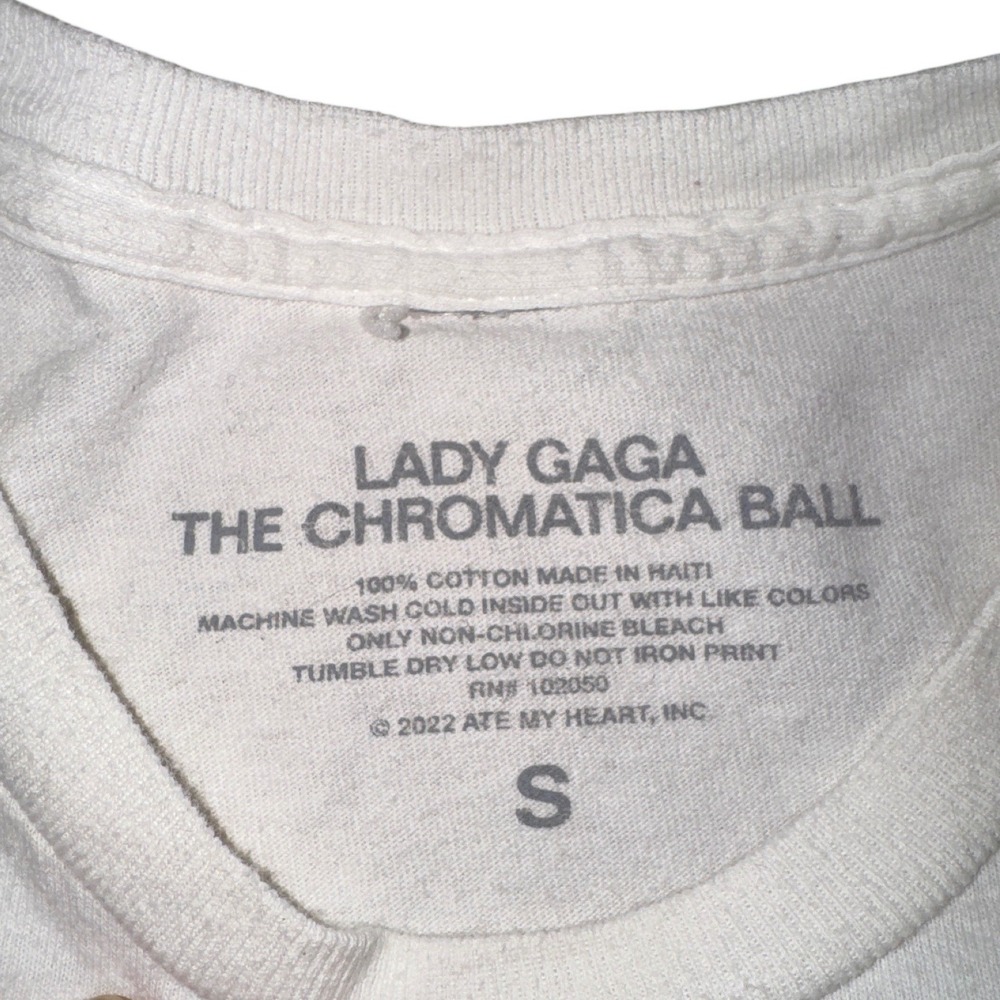 Lady Gaga The Chromatica Ball 2022 Tour Concert T-Shirt White Pink Black Small - Picture 5 of 5